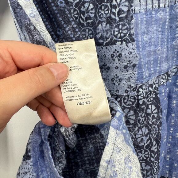 Pilcro by Anthropologie Patchwork Boho Bandana Printed Button Front Cotton Top - Picture 7 of 7